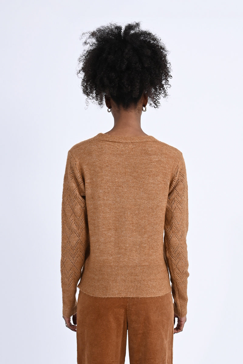 Camel Heart Button Cardi