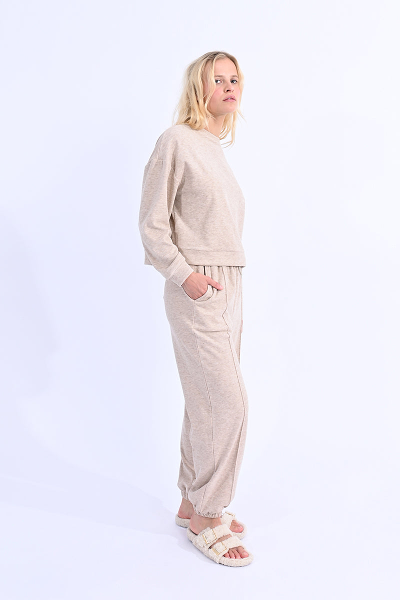Beige Knitted Lounge Pant