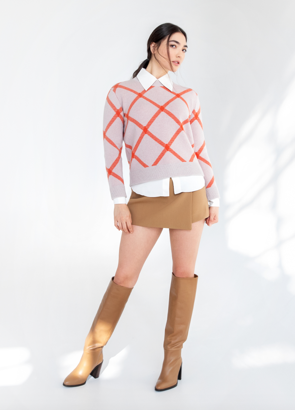 Cashmere Plaid Crew