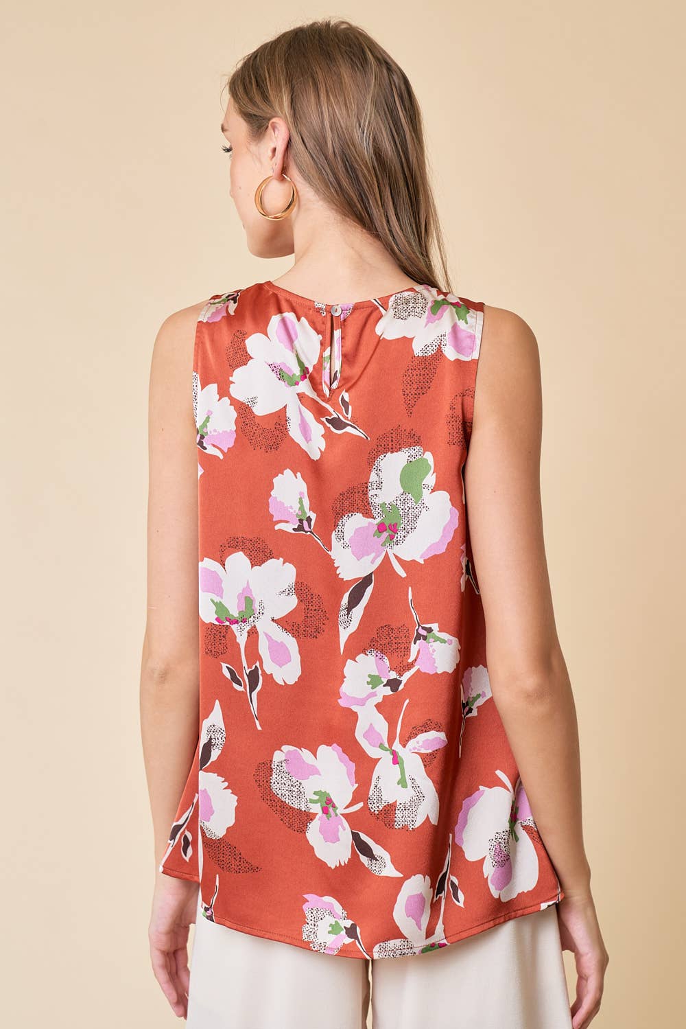 KEYHOLE NECK TANK TOP - 41375T: M / GINGER SPICE