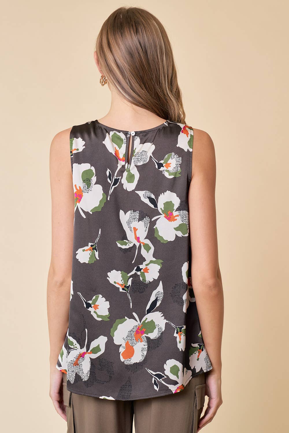 KEYHOLE NECK TANK TOP - 41375T: M / GINGER SPICE