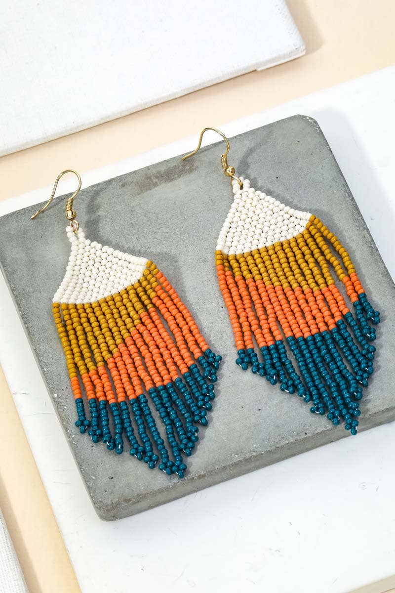 Orange Multi Fringe Earrings