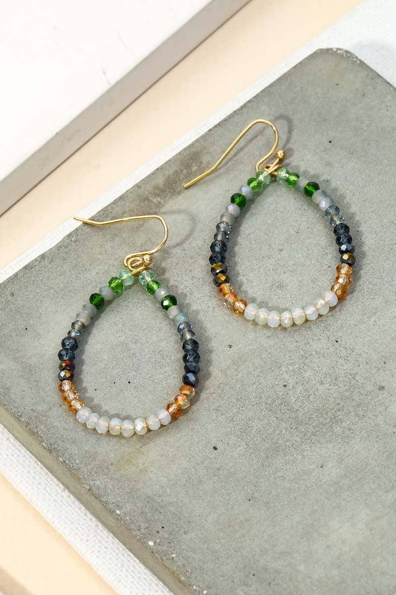 Green Glass Bead Earrings