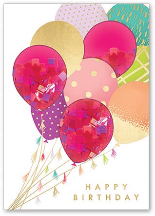 5X7 GREETING CARD Balloon Bunch Birthday
