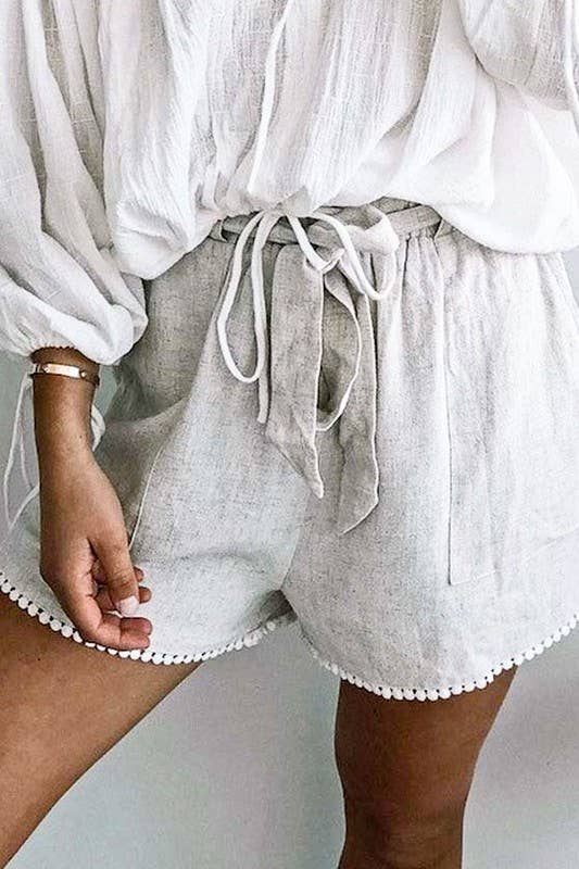 Grey Linen Short PomHem