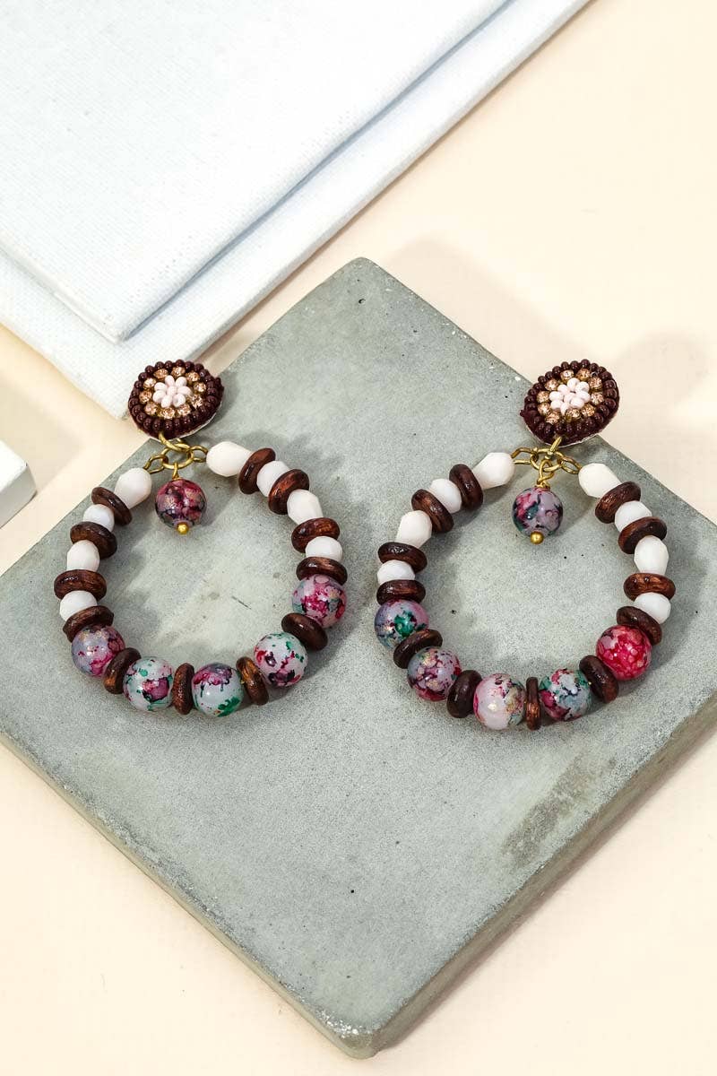 Boho Circle Beaded Earrings
