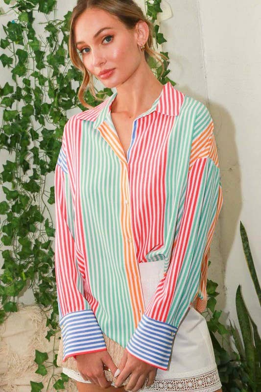 Color Block Stripe Top
