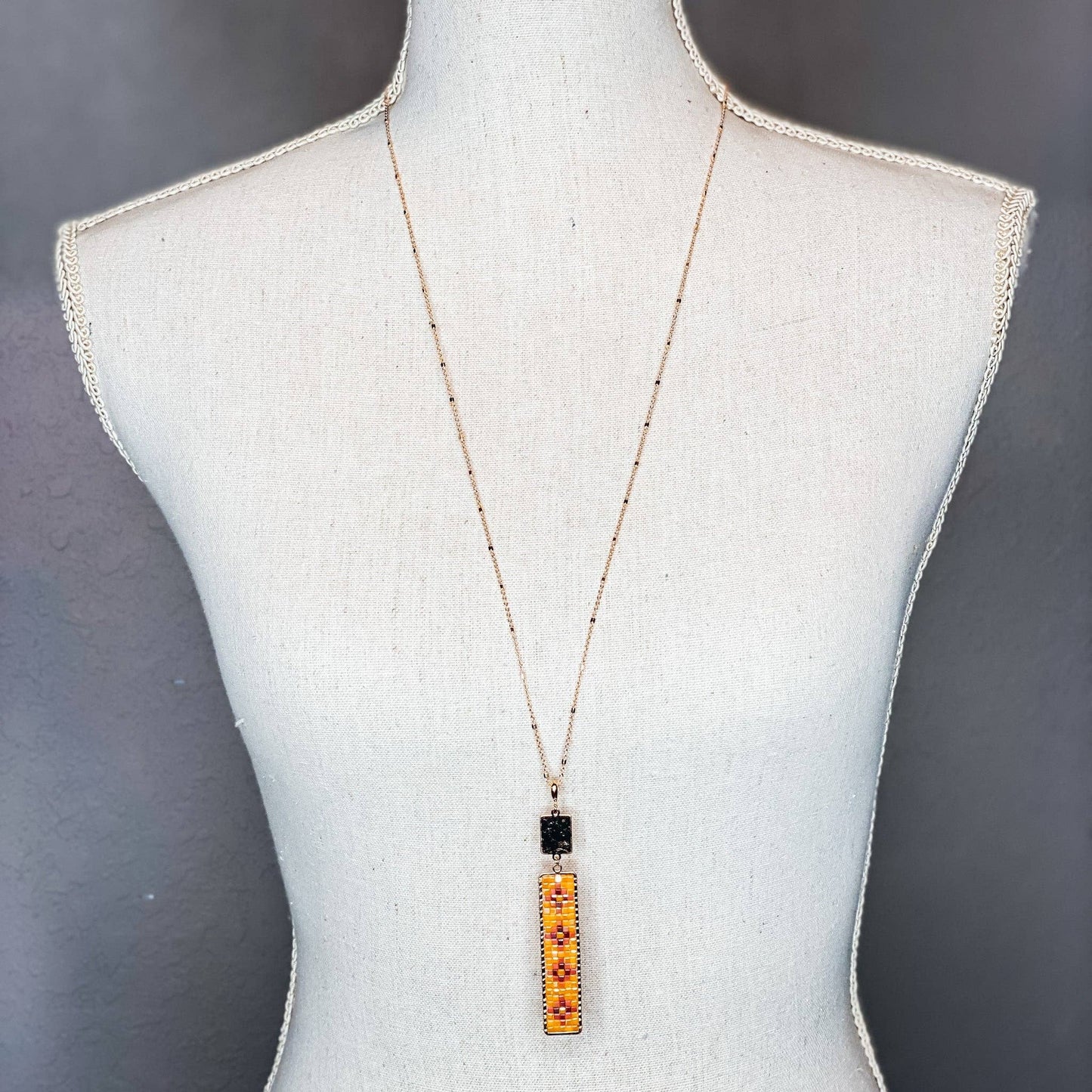 Cruz Necklace - Mustard Multi