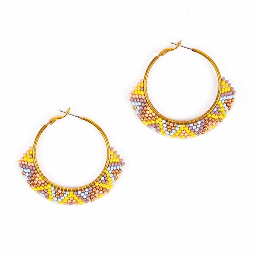 Large Zig Zag Hoop Earrings