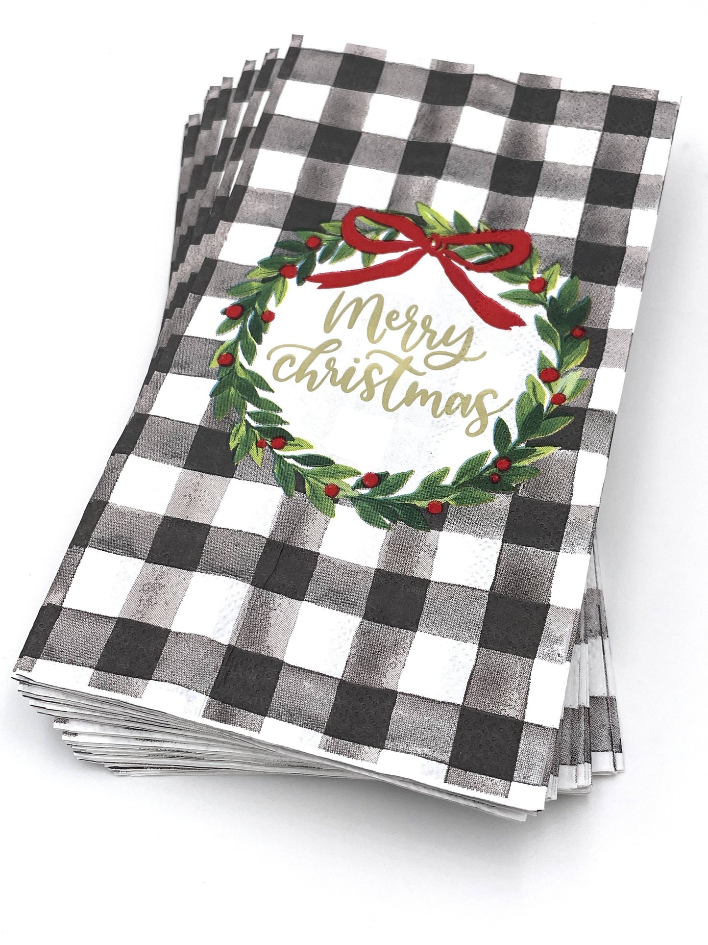 Check Wreath Guest Towel