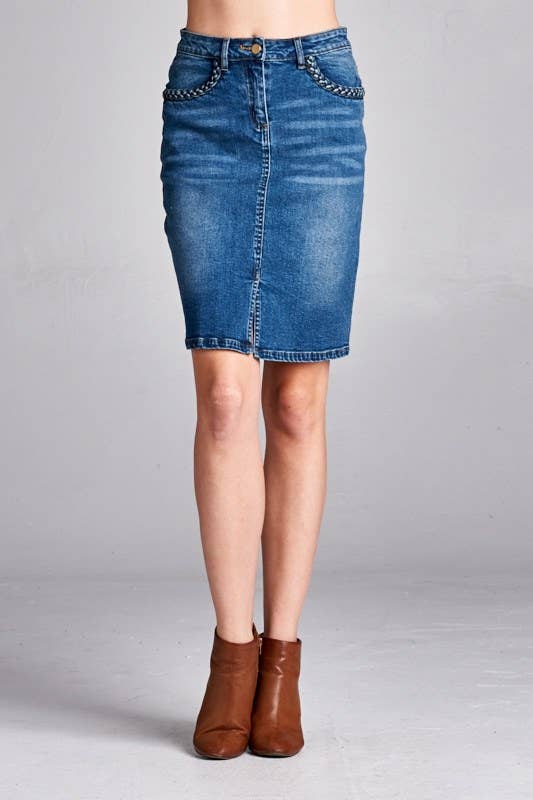 Denim Pencil Skirt