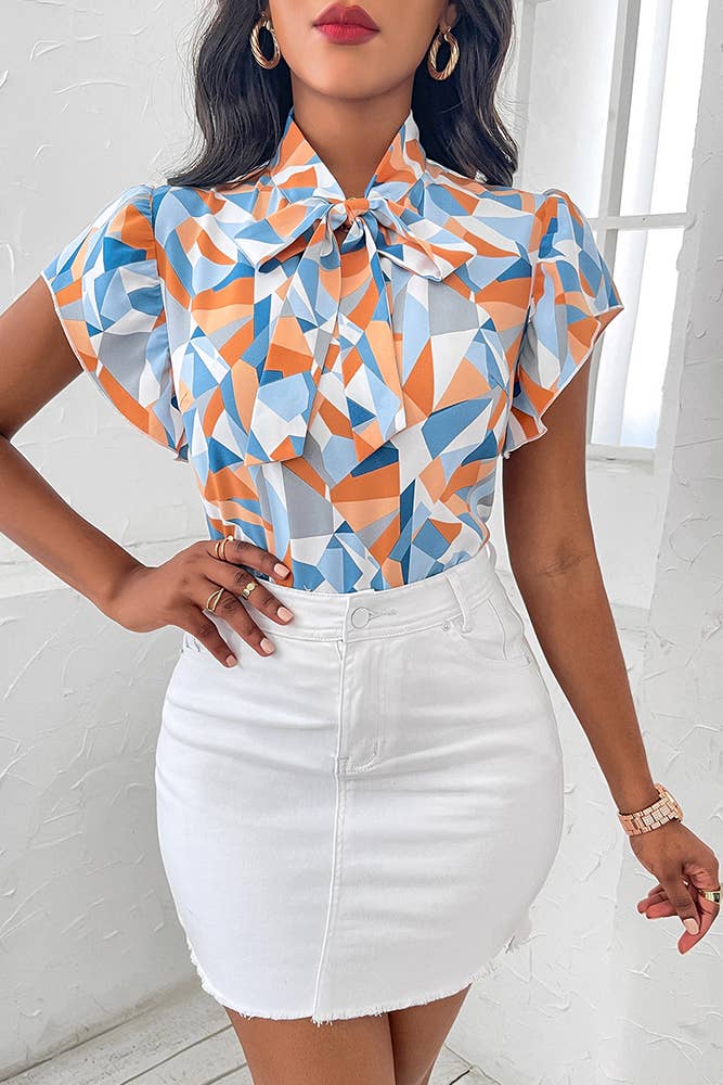 Geometric Print Blouse