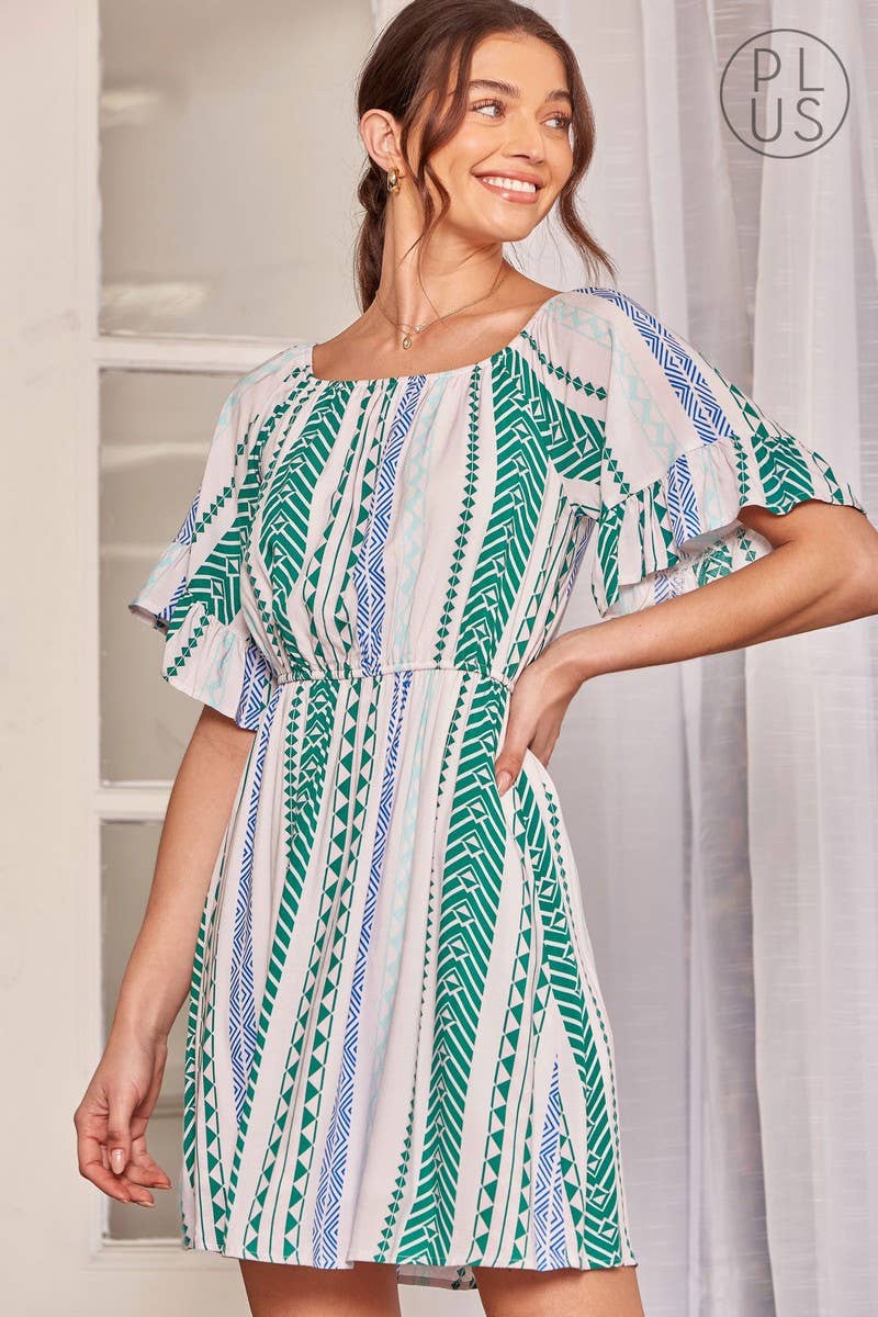 Emerald Print Dress