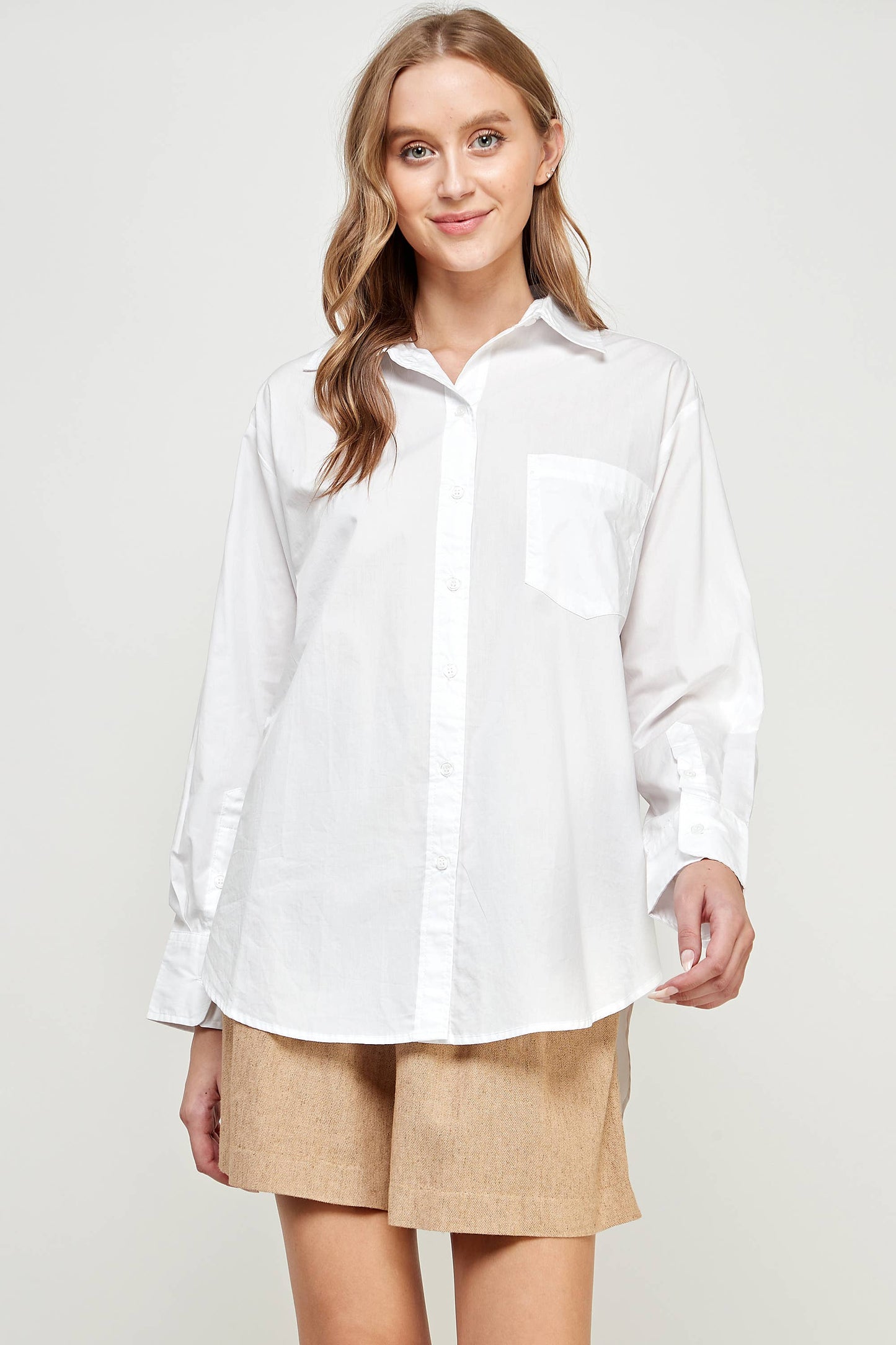Oversized White Poplin