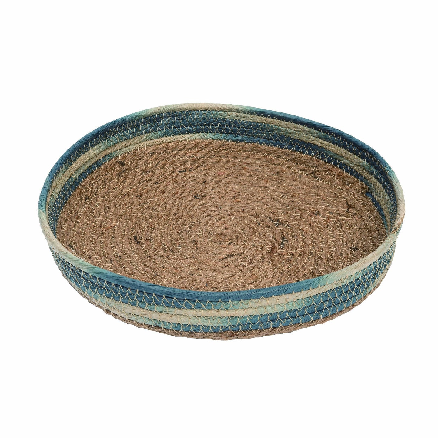 Natural Material 11" Brown Spring Shibori Design Rope Tray