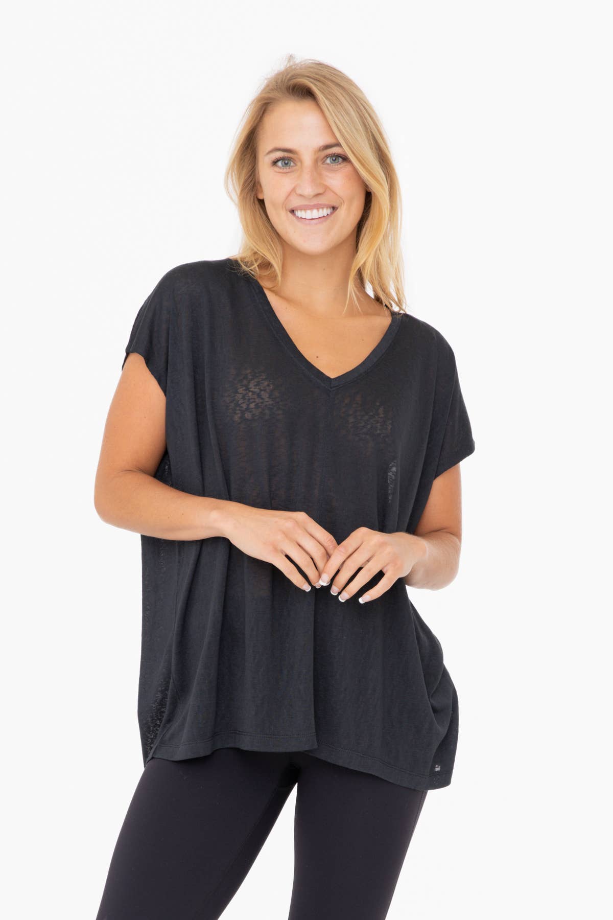 Modal Blend Relaxed V-Neck: Black / S:M:L (2:2:2)