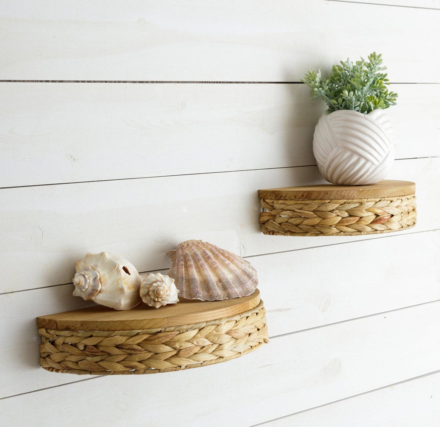 Shelves - Half Round Water Hyacinth (SET OF 2)