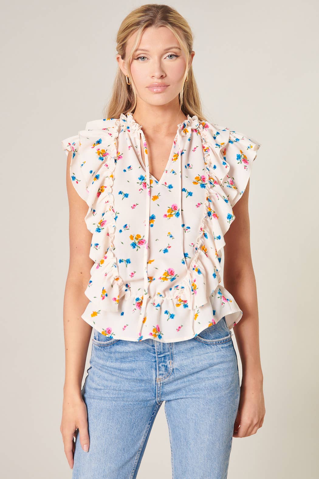 Missoula Floral Ruffle Peplum Blouse