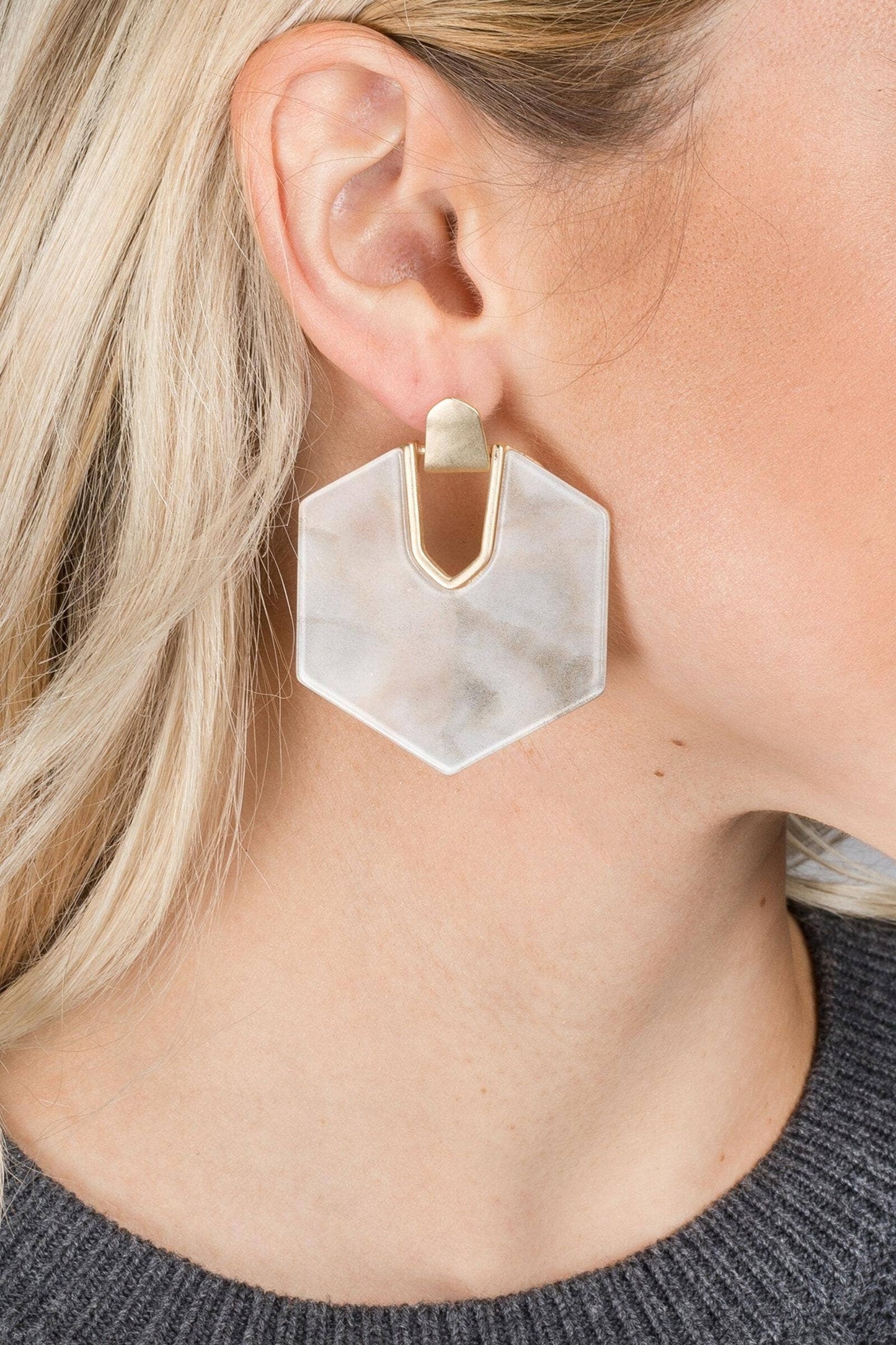 Marble & Gold Earring