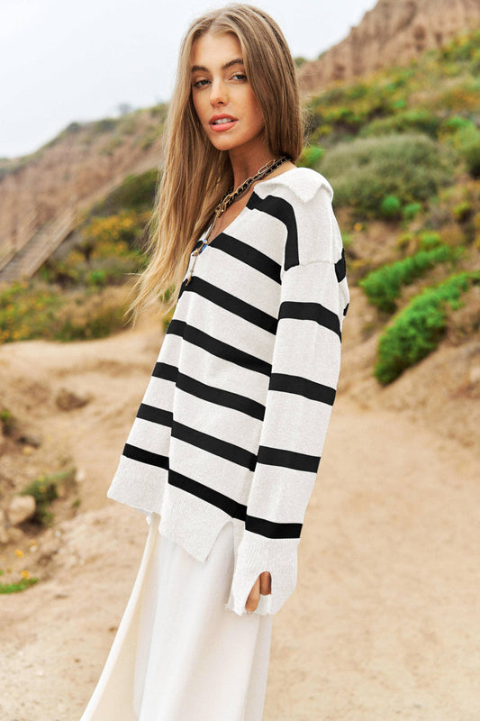 Black & White Stripe Pullover