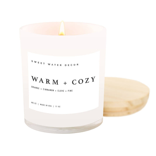 White Warm & Cozy 11 oz Soy Candle